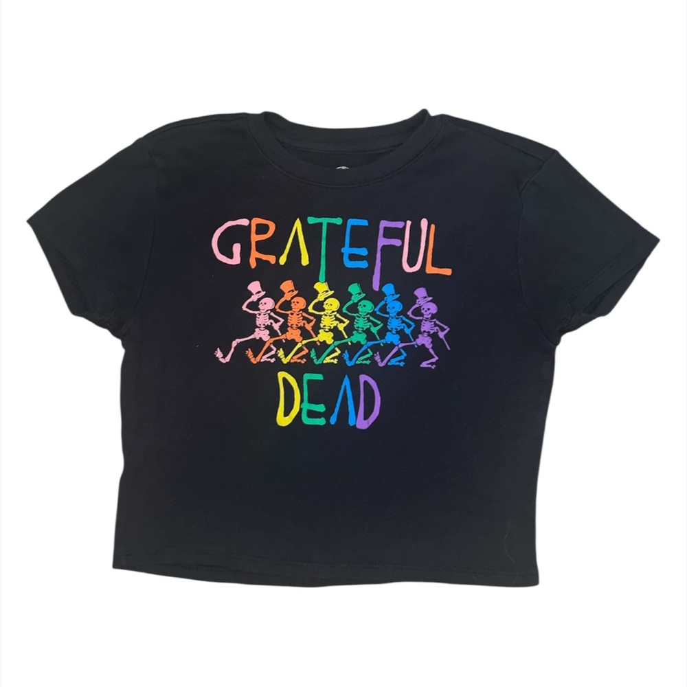 Grateful Dead T Shirt deadhead Dancing Skeletons Cropped Size M